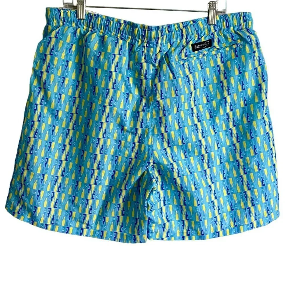 Southern Lure Get Hooked XL Men's Swim Trunks Pockets Bottle Print NEW NWT